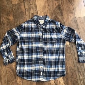 EUC Men’s Vintage blue plaid long sleeve
